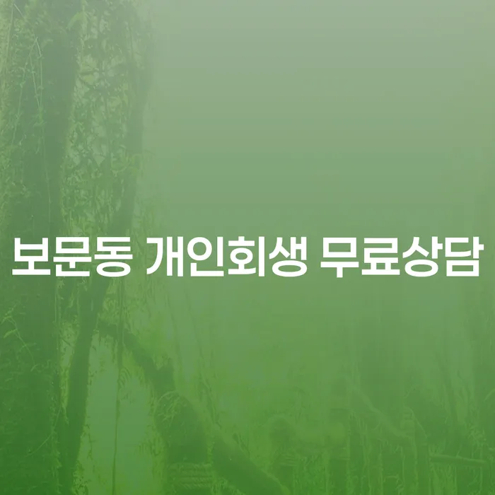 보문동 개인회생 무료상담